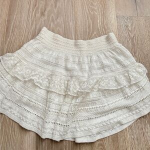 NWT AERIE white lace mini skirt medium